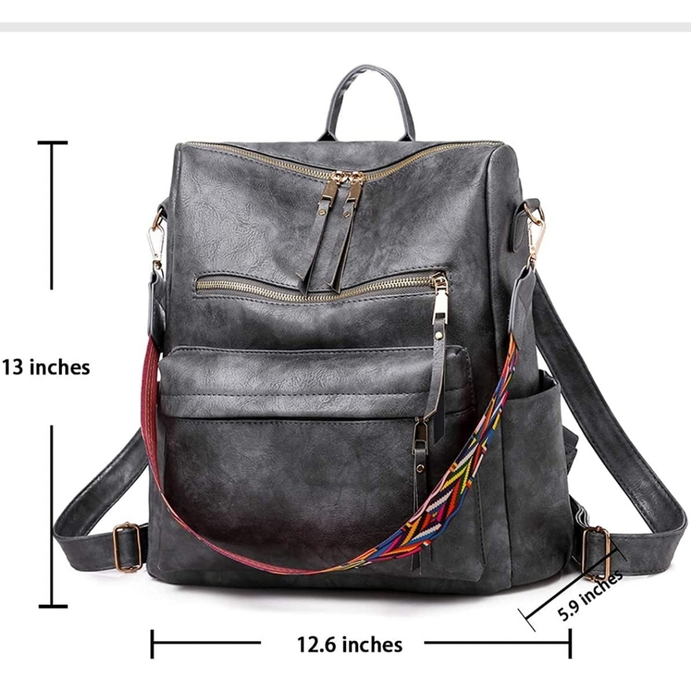 Gray Backpack purse from Amazon.